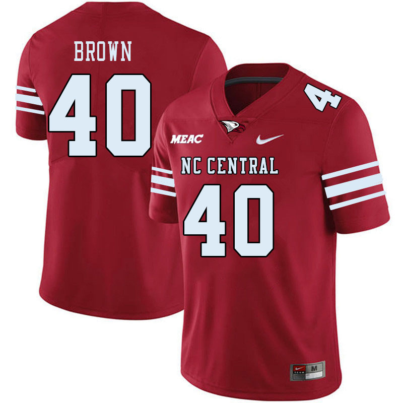 Men-Youth #40 Matthew Brown North Carolina Central Eagles 2023 College Football Jerseys Stitched-Mar